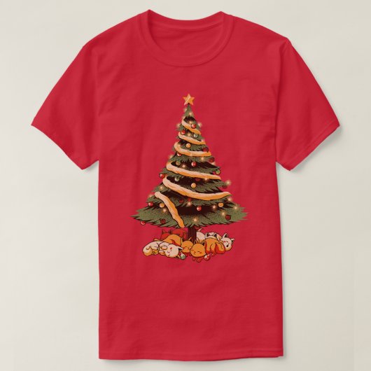 メリークリスマスズキャットツリー醜いセーターbyトベフォンセカ tシャツ (デザイン正面)