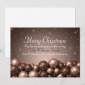 メリークリスマスセピアトーンオーナメントフラットカード シーズンカード (正面/裏面)