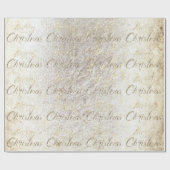 メリークリスマスセピア金ゴールドグリッターパールコテージ ラッピングペーパー (フラット)