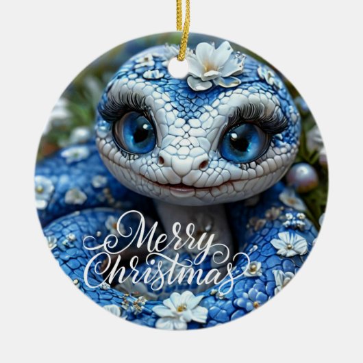 メリークリスマスセラミックスサークルオーナメント セラミックオーナメント (正面)