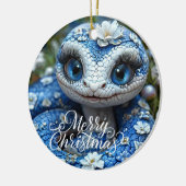 メリークリスマスセラミックスサークルオーナメント セラミックオーナメント (左)