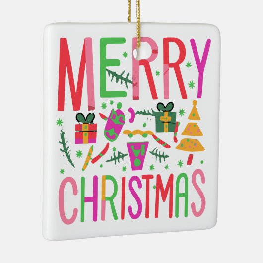 メリークリスマスセラミック磁器広場オーナメント セラミックオーナメント (右)