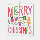 メリークリスマスセラミック磁器広場オーナメント セラミックオーナメント (左)