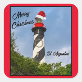 メリークリスマスセントオーガスティンフロリダライトハウス スクエアシール (正面)