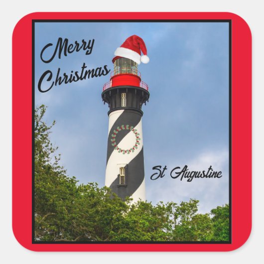 メリークリスマスセントオーガスティンフロリダライトハウス スクエアシール (正面)