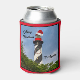 メリークリスマスセントオーガスティンフロリダライトハウス 缶クーラー