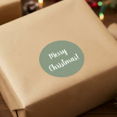 メリークリスマスセージグリーンタイポグラフィフェスティバル ラウンドシール