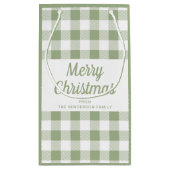 メリークリスマスセージ緑の草原 スモールペーパーバッグ (裏面)