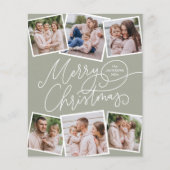 メリークリスマスセージ緑6枚の写真予算 (正面)