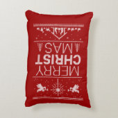 メリークリスマスセーターキリスト教イエスキリスト アクセントクッション (裏面(縦))