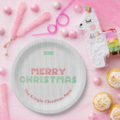 メリークリスマスセータータイポグラフィ ペーパープレート (パーティー)