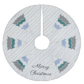 メリークリスマスセーモダンターテクスチャ ブラッシュドポリエステルツリースカート (正面)