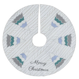 メリークリスマスセーモダンターテクスチャ ブラッシュドポリエステルツリースカート