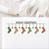 メリークリスマスソックスぶら下がったズの季節のガーランド ラベル (インサイチュ)