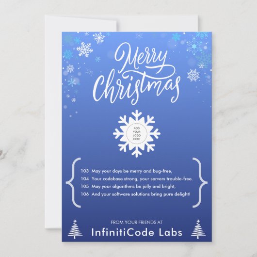 メリークリスマスソフトウェア開発会社のロゴ シーズンカード (正面)