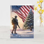 メリークリスマスソルジャー – 折り畳みグリーティングカード カード (黄色い花)