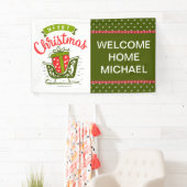 メリークリスマスソレーウェルカムホームレッドグリーン 横断幕 (インサイチュ)