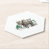 メリークリスマスゾンビトナカイスカルギフト ペーパーコースター (アングル)