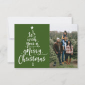 メリークリスマスタイプのツリー写真クリスマスカード サンキューカード (正面)