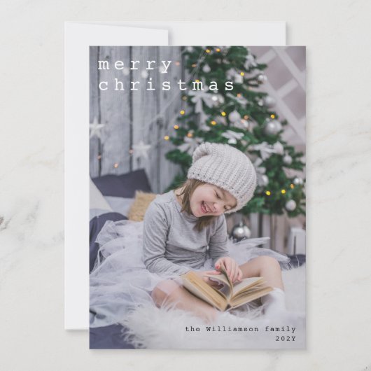 メリークリスマスタイプライターフォント写真写真 シーズンカード (正面)