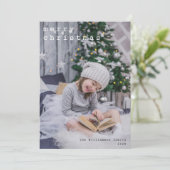メリークリスマスタイプライターフォント写真写真 シーズンカード (スタンド正面)