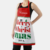 メリークリスマスタイポグラフィとヴィンテージ要素 エプロン (インサイチュ)