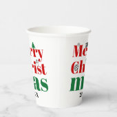 メリークリスマスタイポグラフィとヴィンテージ要素 紙コップ (右)