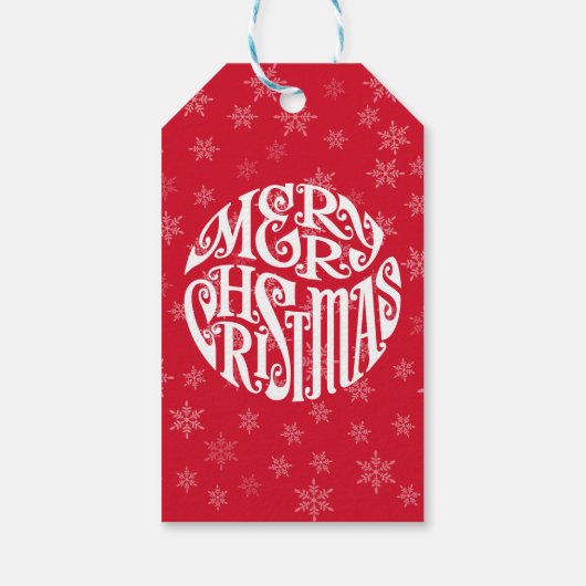 メリークリスマスタイポグラフィめでたい挨拶 ギフトタグ (裏面)