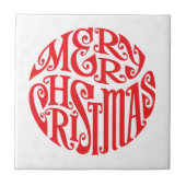 メリークリスマスタイポグラフィめでたい挨拶 タイル (正面)