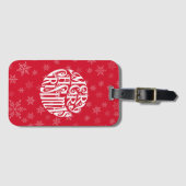 メリークリスマスタイポグラフィめでたい挨拶 ラゲッジタグ (正面横)