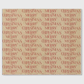 メリークリスマスタイポグラフィオンダンボール紙 ラッピングペーパー (フラット)