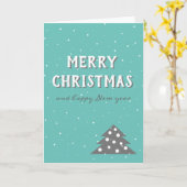 メリークリスマスタイポグラフィクリスマス カード (黄色い花)