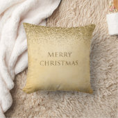 メリークリスマスタイポグラフィグリッター エレガント クッション (ブランケット)