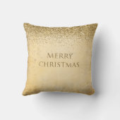 メリークリスマスタイポグラフィグリッター エレガント クッション (裏面)