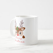 メリークリスマスタイポグラフィコーヒーマグ コーヒーマグカップ (正面左)