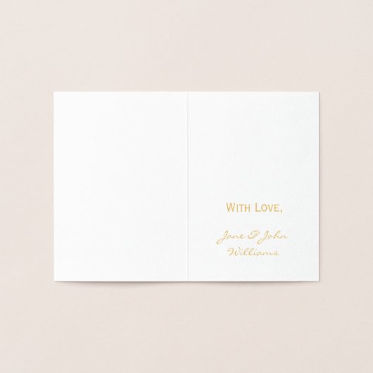 メリークリスマスタイポグラフィゴールドフォイルサンタクロース 箔カード (内部)