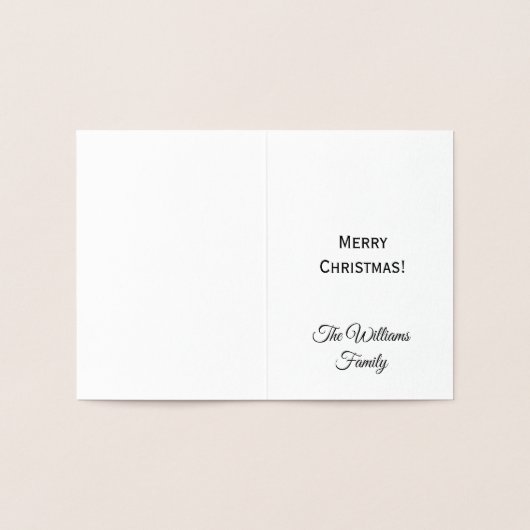 メリークリスマスタイポグラフィゴールドフォイルサンタクロース 箔カード (内部)