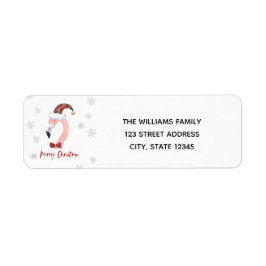 メリークリスマスタイポグラフィサンタフラミンゴリターン ラベル