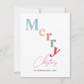 メリークリスマスタイポグラフィシンプルのライトカラー シーズンカード (正面)