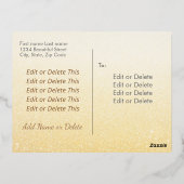 メリークリスマスタイポグラフィスターズグリーンモダンシック 箔シーズンポストカード (裏面)