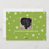 メリークリスマスタイポグラフィスノーフレークホリデーフォト シーズンカード (裏面)