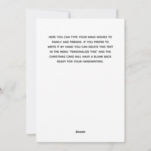 メリークリスマスタイポグラフィノンフォトクリスマス休日 シーズンカード (裏面)