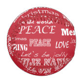 メリークリスマスタイポグラフィパターン 野球ボール (正面左)