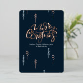 メリークリスマスタイポグラフィパーソナライズされた写真 箔シーズンカード (立ち正面)