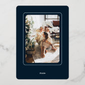 メリークリスマスタイポグラフィパーソナライズされた写真 箔シーズンカード (裏面)