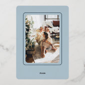 メリークリスマスタイポグラフィパーソナライズされた写真 箔シーズンカード (裏面)