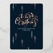 メリークリスマスタイポグラフィパーソナライズされた写真 箔シーズンカード (正面)