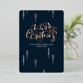 メリークリスマスタイポグラフィパーソナライズされた写真 箔シーズンカード (立ち正面)