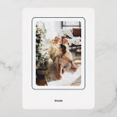 メリークリスマスタイポグラフィパーソナライズされた写真 箔シーズンカード (裏面)