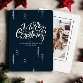 メリークリスマスタイポグラフィパーソナライズされた写真 箔シーズンカード